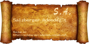 Salzberger Adeodát névjegykártya